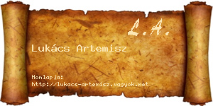 Lukács Artemisz névjegykártya